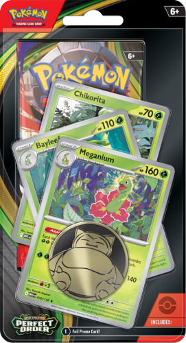 Przejdź do produktu Pokemon TCG: Mega Evolution - Perfect Order - Premium Checklane Blister - Meganium/Bayleef/Chikorita