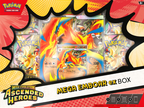 Przejdź do produktu Pokemon TCG: Mega Evolution - Ascended Heroes - Emboar Ex Box