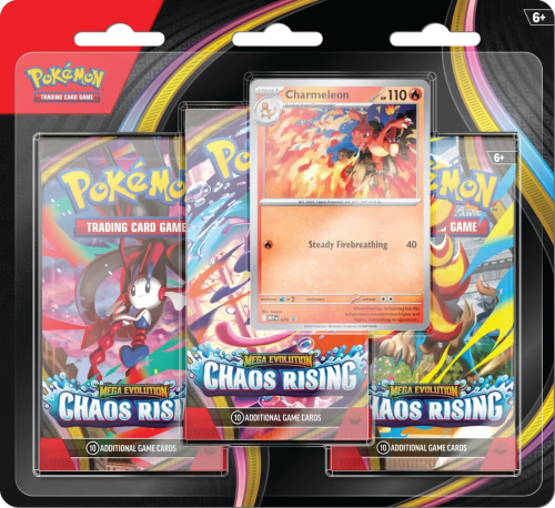 Przejdź do produktu Pokemon TCG: Mega Evolution - Chaos Rising - 3-Pack Blister  - Charmeleon