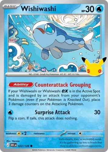 Przejdź do produktu 30C 022/128 | Wishiwashi | Pokemon - 30th Celebration