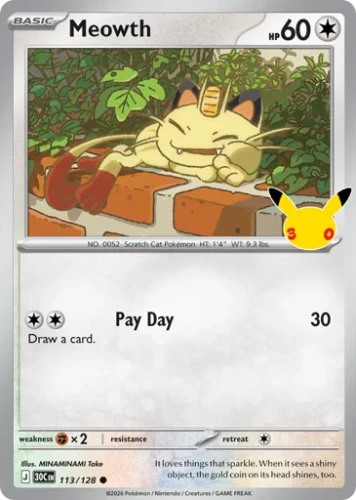 Przejdź do produktu 30C 113/128 | Meowth | Pokemon - 30th Celebration