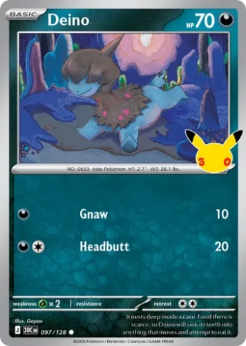 Przejdź do produktu 30C 097/128 | Deino | Pokemon - 30th Celebration