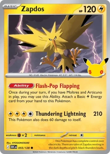 Przejdź do produktu 30C 055/128 | Zapdos | Pokemon - 30th Celebration