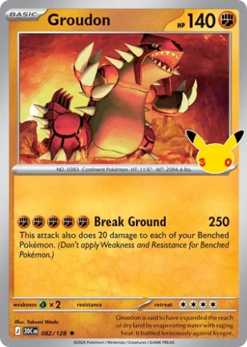Przejdź do produktu 30C 082/128 | Groudon | Pokemon - 30th Celebration
