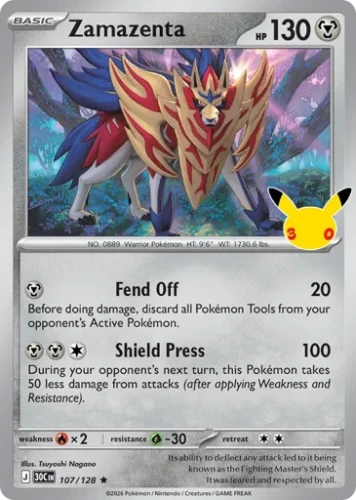 Przejdź do produktu 30C 107/128 | Zamazenta | Pokemon - 30th Celebration