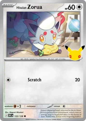 Przejdź do produktu 30C 122/128 | Hisuian Zorua | Pokemon - 30th Celebration