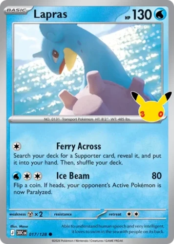 Przejdź do produktu 30C 017/128 | Lapras | Pokemon - 30th Celebration