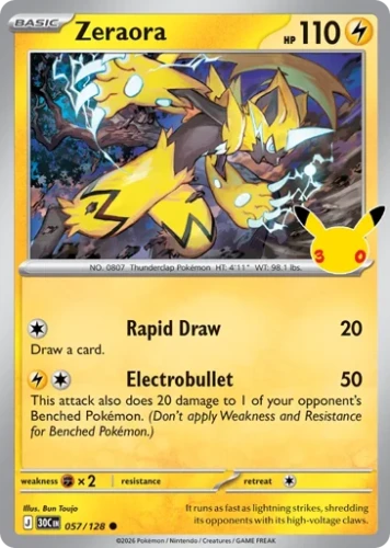 Przejdź do produktu 30C 057/128 | Zeraora | Pokemon - 30th Celebration