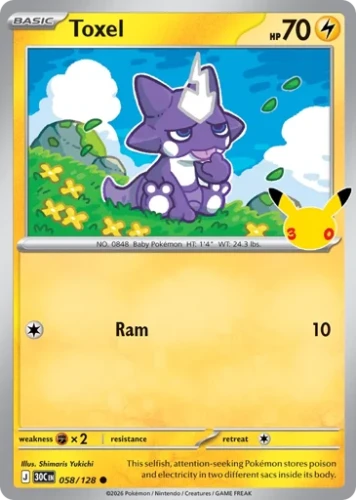 Przejdź do produktu 30C 058/128 | Toxel | Pokemon - 30th Celebration