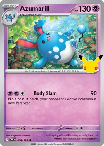 Przejdź do produktu 30C 068/128 | Azumarill | Pokemon - 30th Celebration