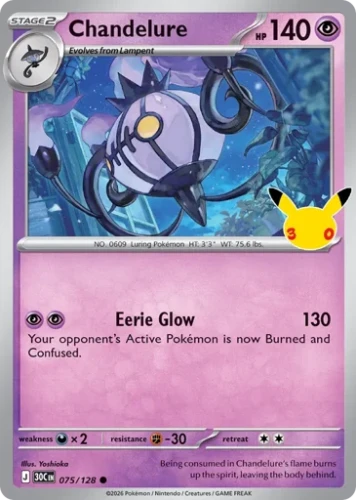 Przejdź do produktu 30C 075/128 | Chandelure | Pokemon - 30th Celebration