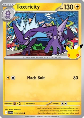 Przejdź do produktu 30C 059/128 | Toxtricity | Pokemon - 30th Celebration