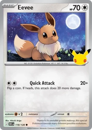 Przejdź do produktu 30C 118/128 | Eevee | Pokemon - 30th Celebration