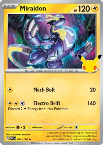 Przejdź do produktu 30C 062/128 | Miraidon | Pokemon - 30th Celebration