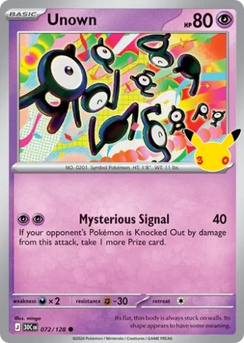 Przejdź do produktu 30C 072/128 | Unown | Pokemon - 30th Celebration