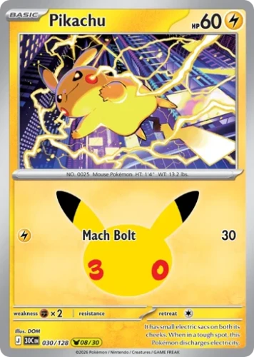 Przejdź do produktu 30C 030/128 | Pikachu | Pokemon - 30th Celebration