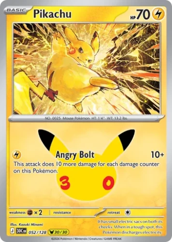Przejdź do produktu 30C 052/128 | Pikachu | Pokemon - 30th Celebration