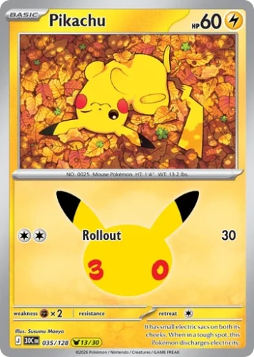 Przejdź do produktu 30C 035/128 | Pikachu | Pokemon - 30th Celebration