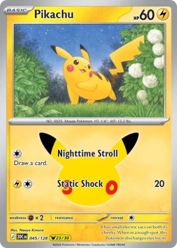 Przejdź do produktu 30C 045/128 | Pikachu | Pokemon - 30th Celebration