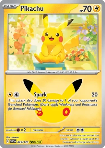 Przejdź do produktu 30C 025/128 | Pikachu | Pokemon - 30th Celebration