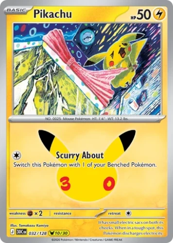 Przejdź do produktu 30C 032/128 | Pikachu | Pokemon - 30th Celebration