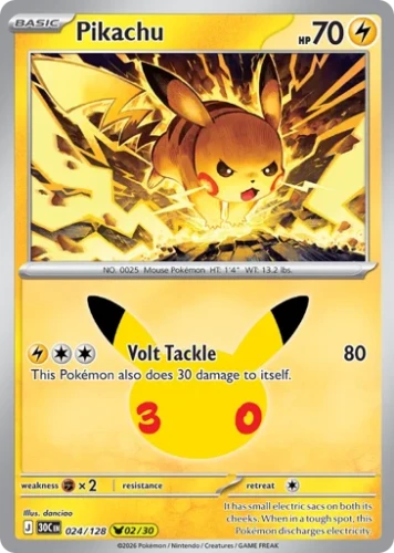 Przejdź do produktu 30C 024/128 | Pikachu | Pokemon - 30th Celebration