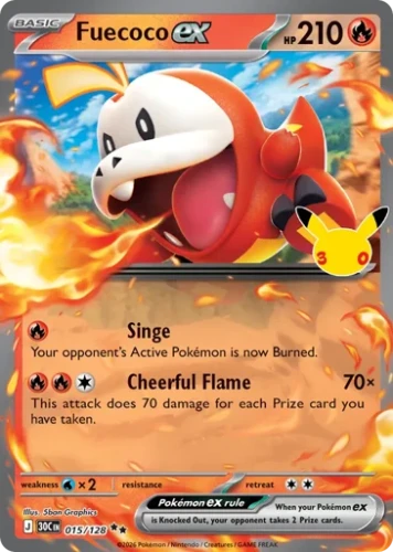 Przejdź do produktu 30C 015/128 | Fuecoco ex | Pokemon - 30th Celebration