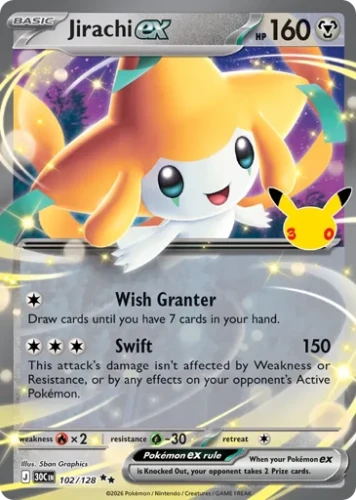 Przejdź do produktu 30C 102/128 | Jirachi ex | Pokemon - 30th Celebration