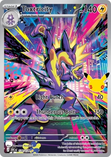 Przejdź do produktu 30C 134/128 | Toxtricity | Pokemon - 30th Celebration