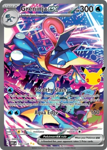 Przejdź do produktu 30C 148/128 | Greninja ex | Pokemon - 30th Celebration