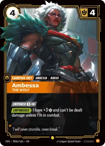 Przejdź do produktu VEN 084a/166 | Ambessa, The Wolf | Foil | Vendetta