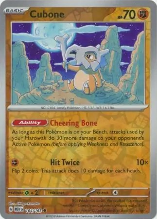 Przejdź do produktu MEW 104/165 | Cubone Reverse holo | Pokemon - 151