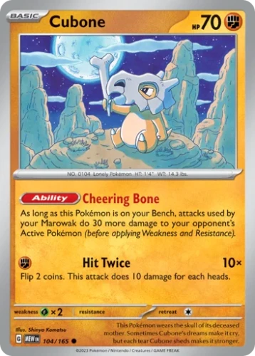 Przejdź do produktu MEW 104/165 | Cubone Zwykła | Pokemon - 151