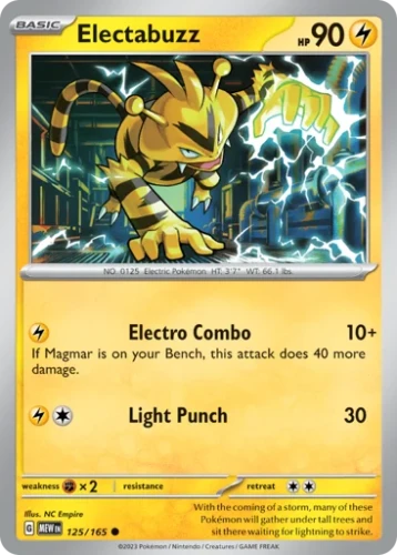 Przejdź do produktu MEW 125/165 | Electabuzz Zwykła | Pokemon - 151