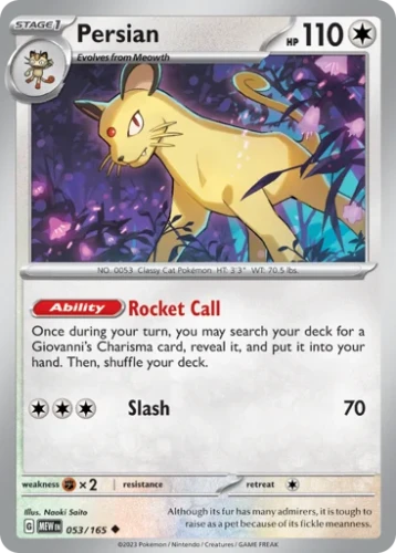 Przejdź do produktu MEW 053/165 | Persian Zwykła | Pokemon - 151