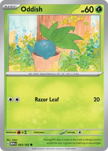 Przejdź do produktu MEW 043/165 | Oddish Zwykła | Pokemon - 151