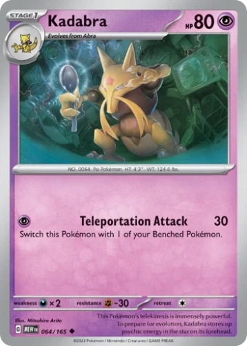 Przejdź do produktu MEW 064/165 | Kadabra Zwykła | Pokemon - 151