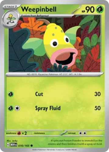 Przejdź do produktu MEW 070/165 | Weepinbell Zwykła | Pokemon - 151