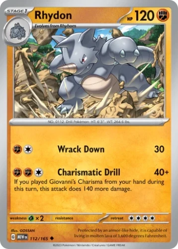 Przejdź do produktu MEW 112/165 | Rhydon Zwykła | Pokemon - 151