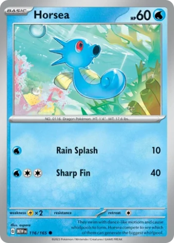 Przejdź do produktu MEW 116/165 | Horsea Zwykła | Pokemon - 151