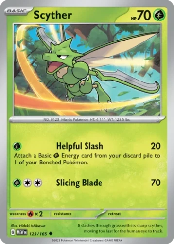Przejdź do produktu MEW 123/165 | Scyther Zwykła | Pokemon - 151