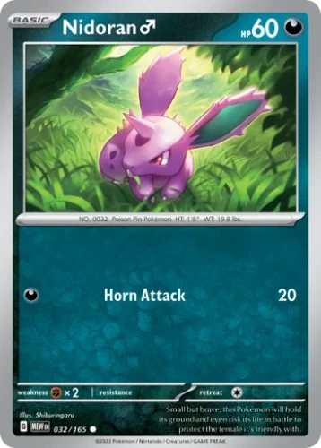 Przejdź do produktu MEW 032/165 | Nidoran ♂ Zwykła | Pokemon - 151