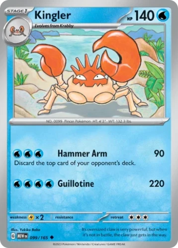 Przejdź do produktu MEW 099/165 | Kingler Zwykła | Pokemon - 151