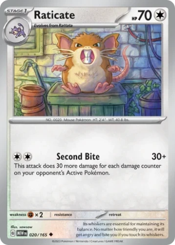 Przejdź do produktu MEW 020/165 | Raticate Zwykła | Pokemon - 151