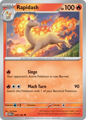 Przejdź do produktu MEW 078/165 | Rapidash Zwykła | Pokemon - 151