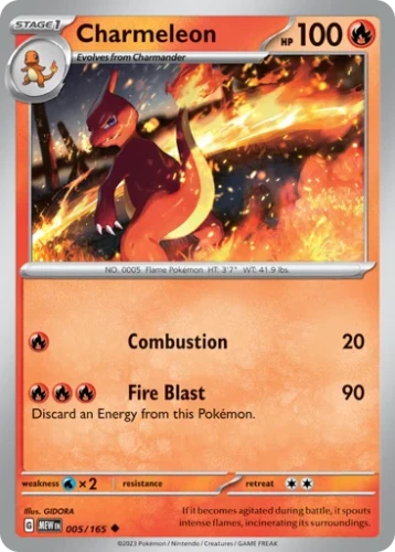 Przejdź do produktu MEW 005/165 | Charmeleon Zwykła | Pokemon - 151