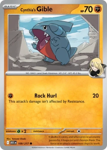 Przejdź do produktu ASC 109/217 | Cynthia's Gible Zwykła | Pokemon - Ascended Heroes