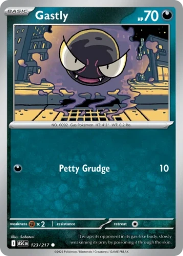Przejdź do produktu ASC 123/217 | Gastly Zwykła | Pokemon - Ascended Heroes