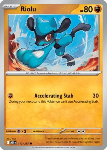 Przejdź do produktu ASC 112/217 | Riolu Zwykła | Pokemon - Ascended Heroes