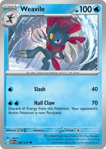 Przejdź do produktu ASC 045/217 | Weavile Zwykła | Pokemon - Ascended Heroes